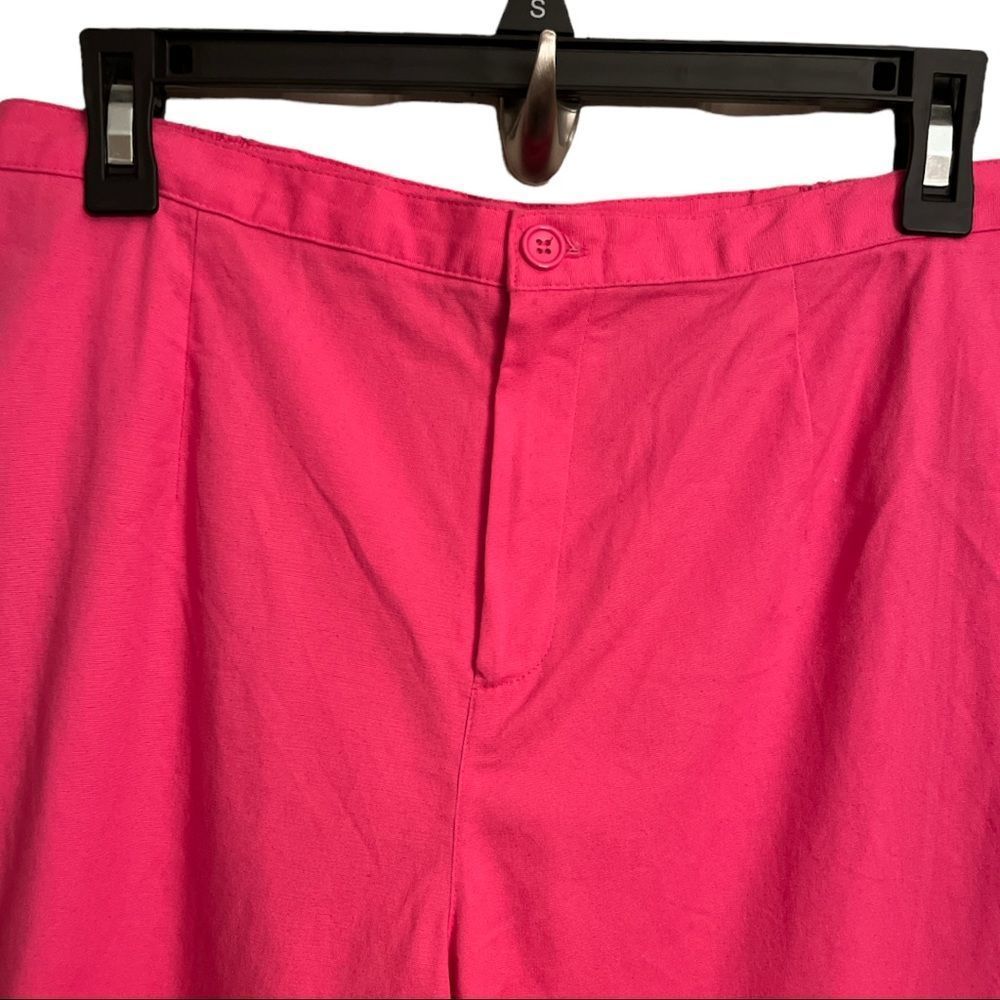Vintage Sag Harbor Sport Petite Pants Women’s Hot Pink Capris Pants Lace Detail - Picture 5 of 8